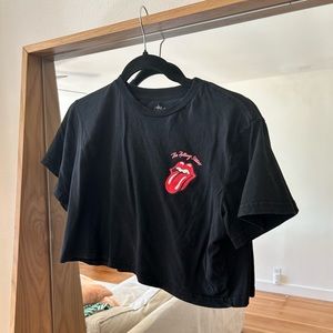 Rolling Stones, cropped, princess Polly tee, casual.